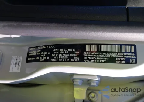 2021 Jeep Renegade Sport 4X4 z USA, uszkodzony, nr VIN ZACNJDAB2MPN16917